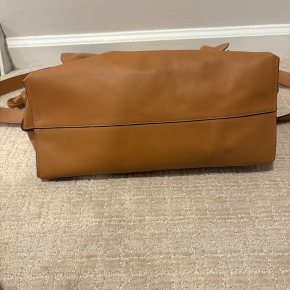 LOEWE Medium Flamenco Clutch Shoulder Bag Nappa Calfskin Leather Tan‎ Brown - Picture 6 of 16